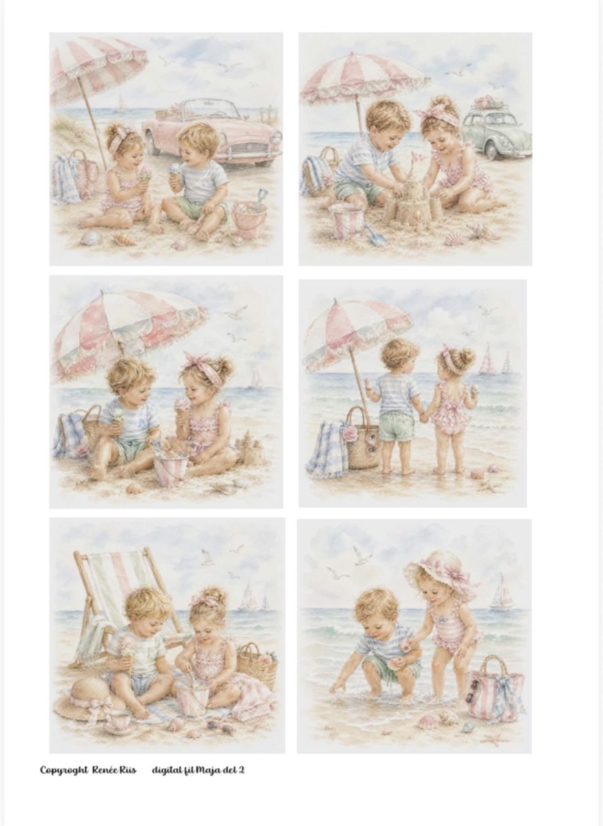 Digitale filer klippeark 2stk - Summer feeling