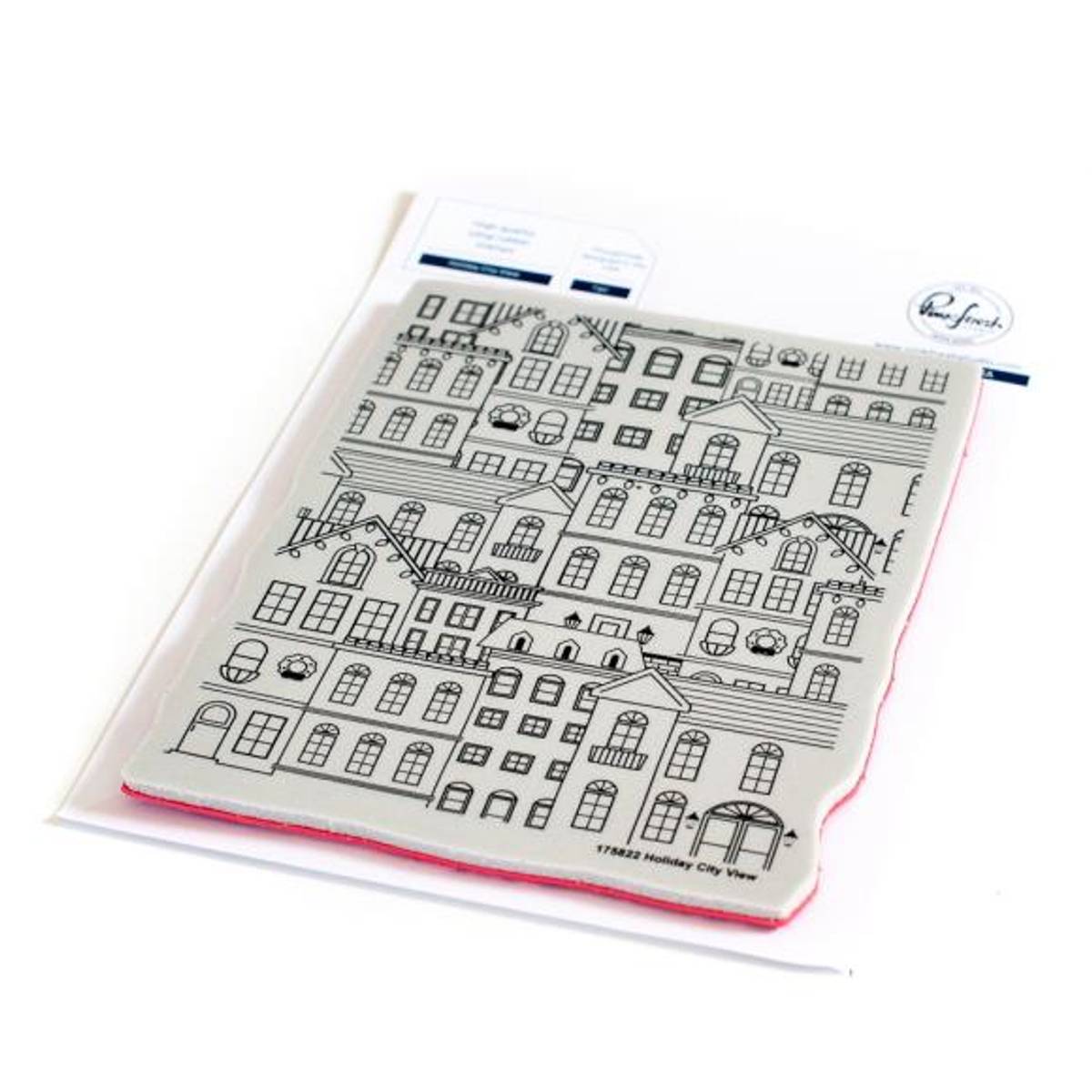 Holiday City Pinkfresh Studio Cling Rubber Background Stamp A2